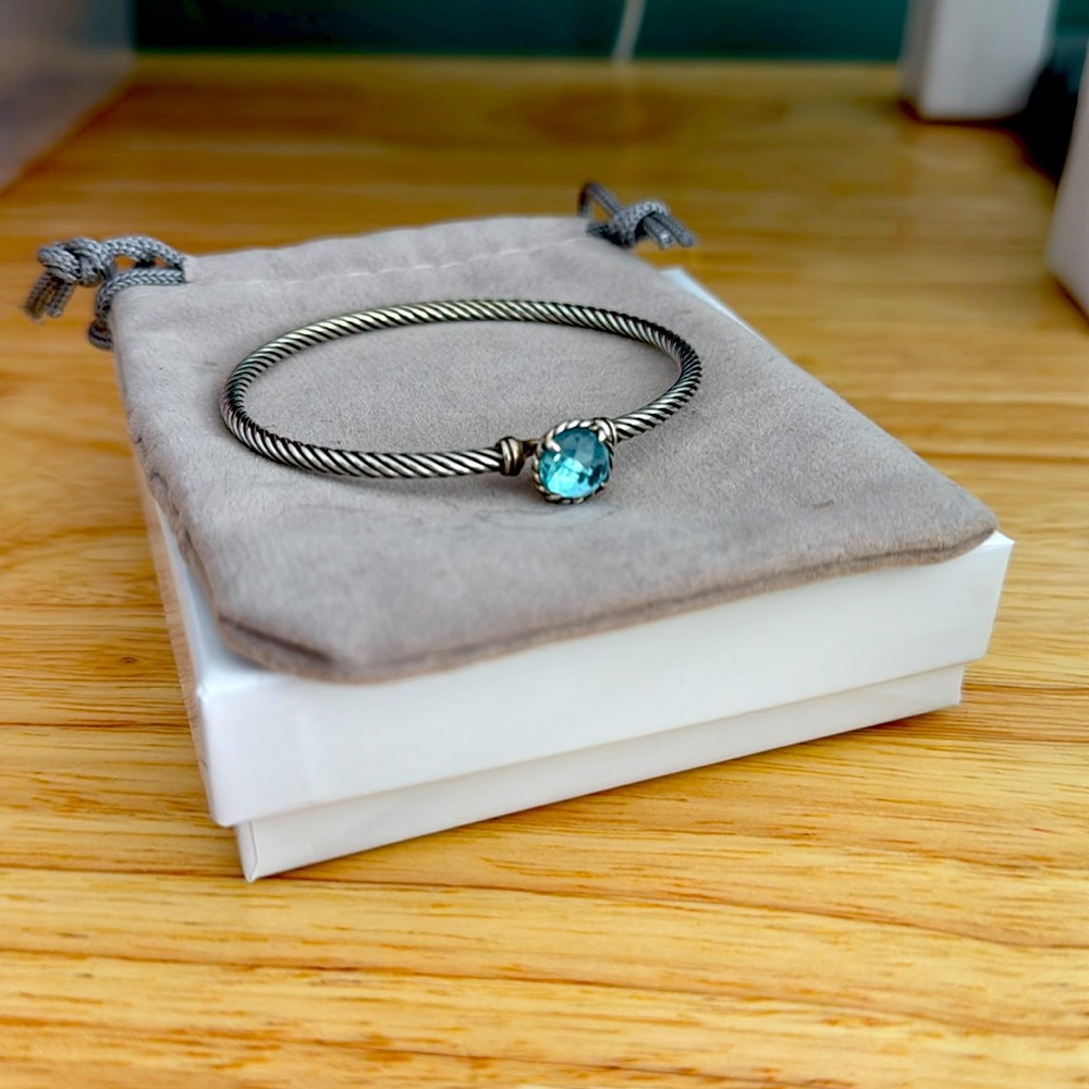 David Yurman Petite Chatelaine Blue Topaz 3mm Bracelet